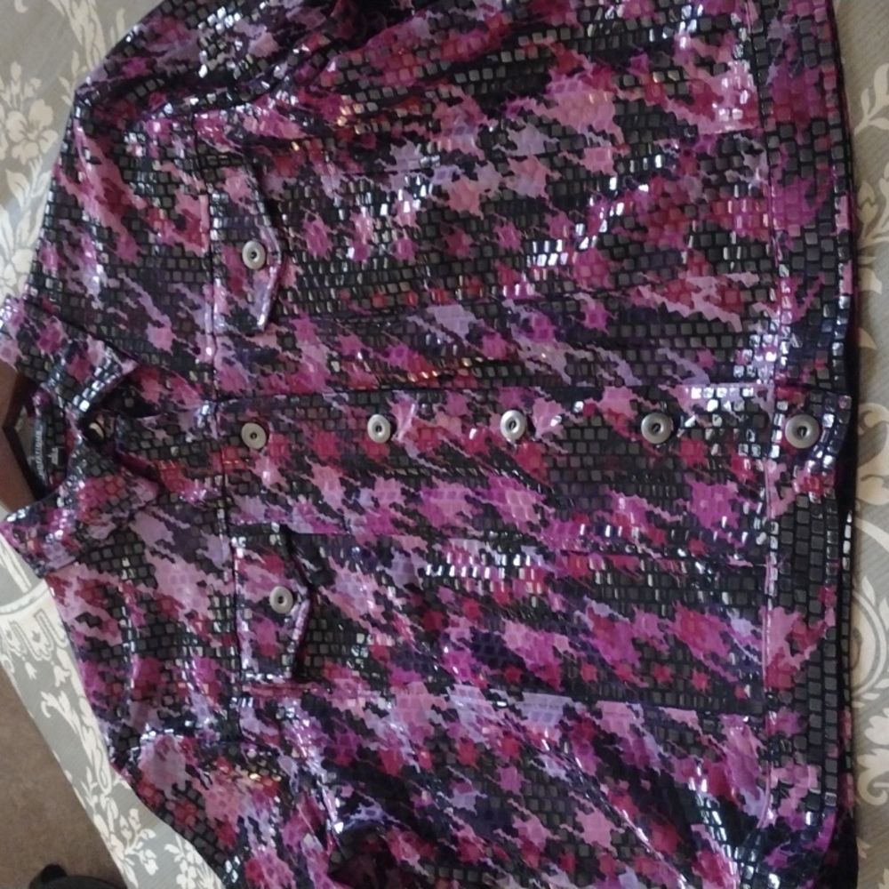 Ladies sequined trucker jacket.